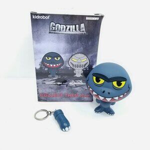 Kidrobot Godzilla Phunny 1954 Vinyl Figure Grey Blue Keychain Paw Box Damage